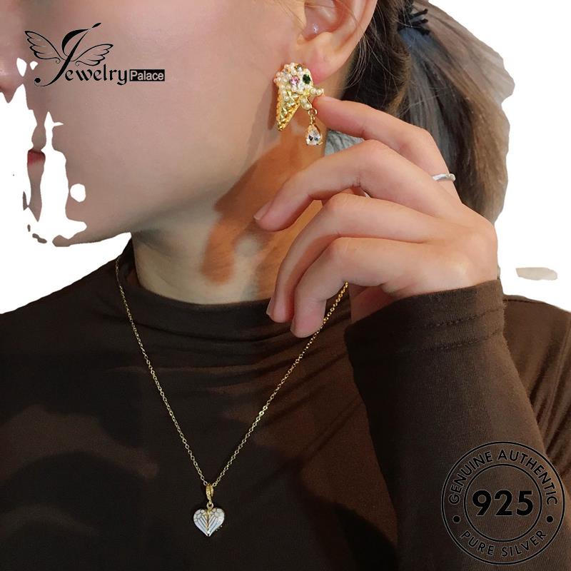 Perhiasantempat Wanita925Asli Anting Hoop Mutiara Perak Gold Ice Cream E1286