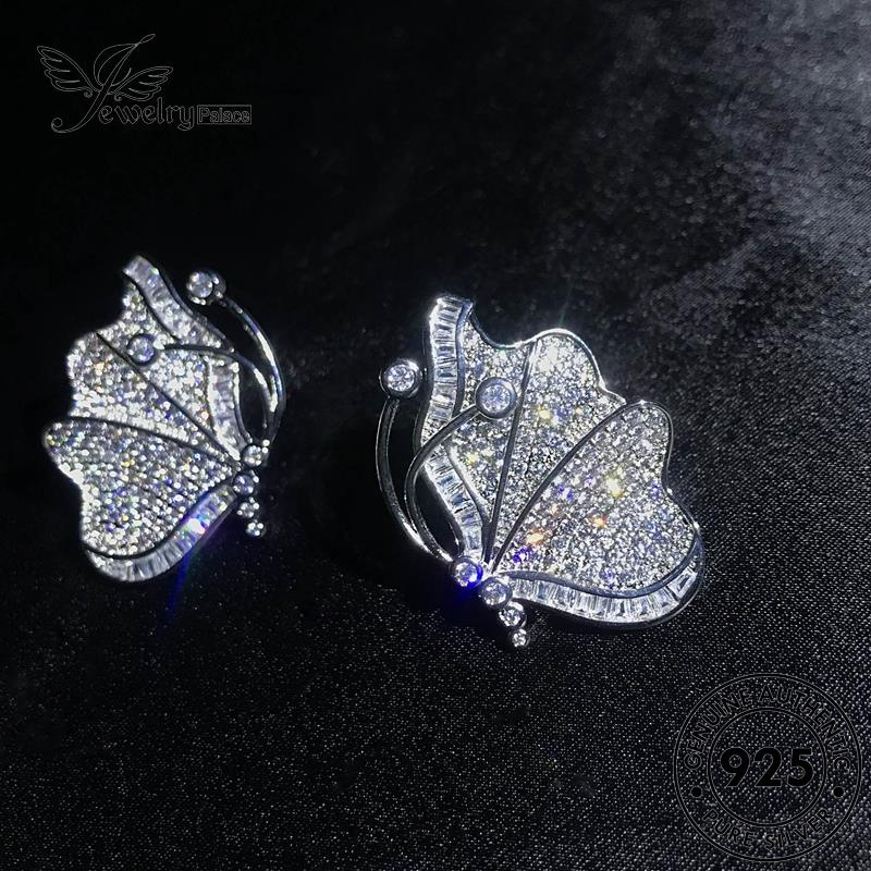 Jewelrypalace Perak Stud Moissanite Wanita925 Anting Berlian Asli Butterfly E1251