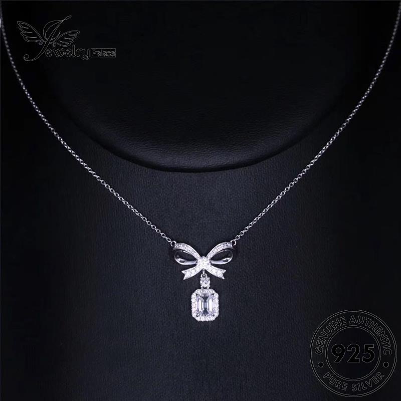 Jewelrypalace Moissanite Fashion Berlian Asli925 Wanita Perak Kalung Busur N1073