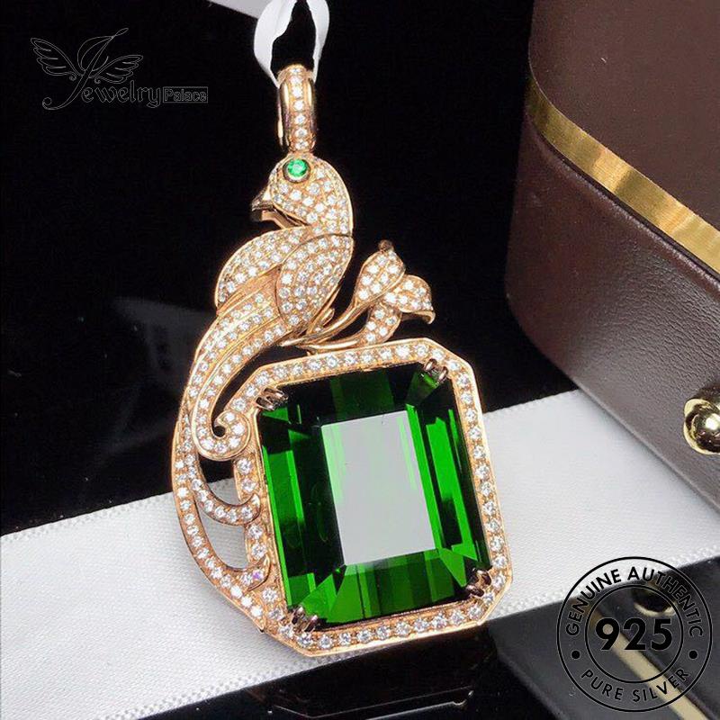 Jewelrypalace Kalung Emas Phoenix Perak925 Asli Wanita Creative Emerald N1139