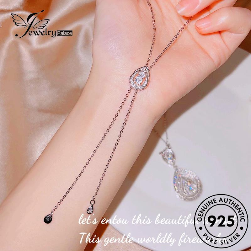 Jewelrypalace Perak925 Drop Wanita Berlian Asli Fashion Kalung Moissanite N1151