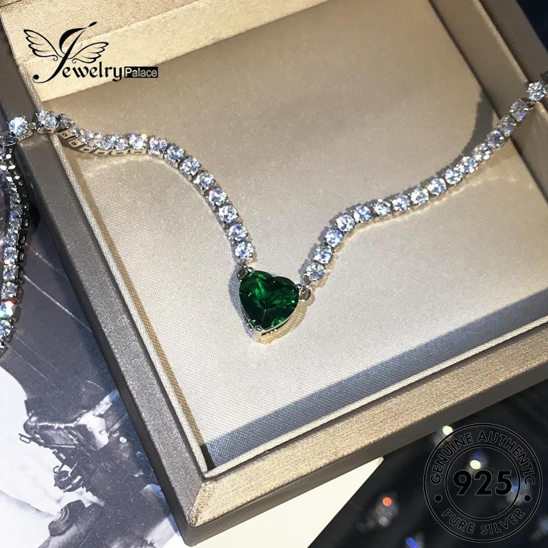 Jewelrypalace Berlian Wanita Kalung Perak925 Full Emerald Fashion Asli N1225