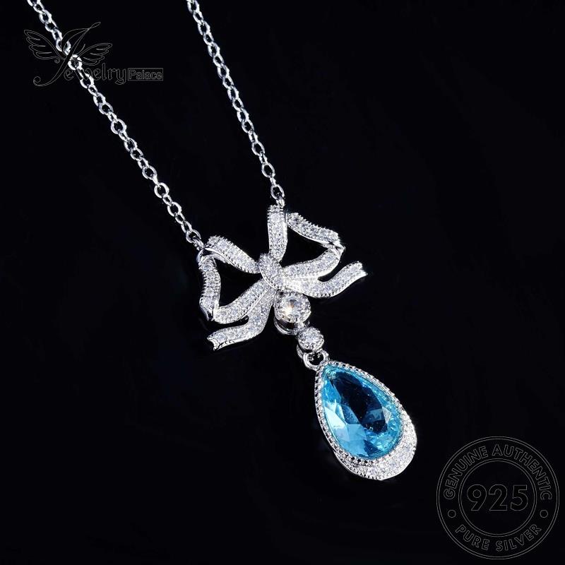 Jewelrypalace Kalung Perak925 Safir Busur Wanita Fashion Emas Asli N1232