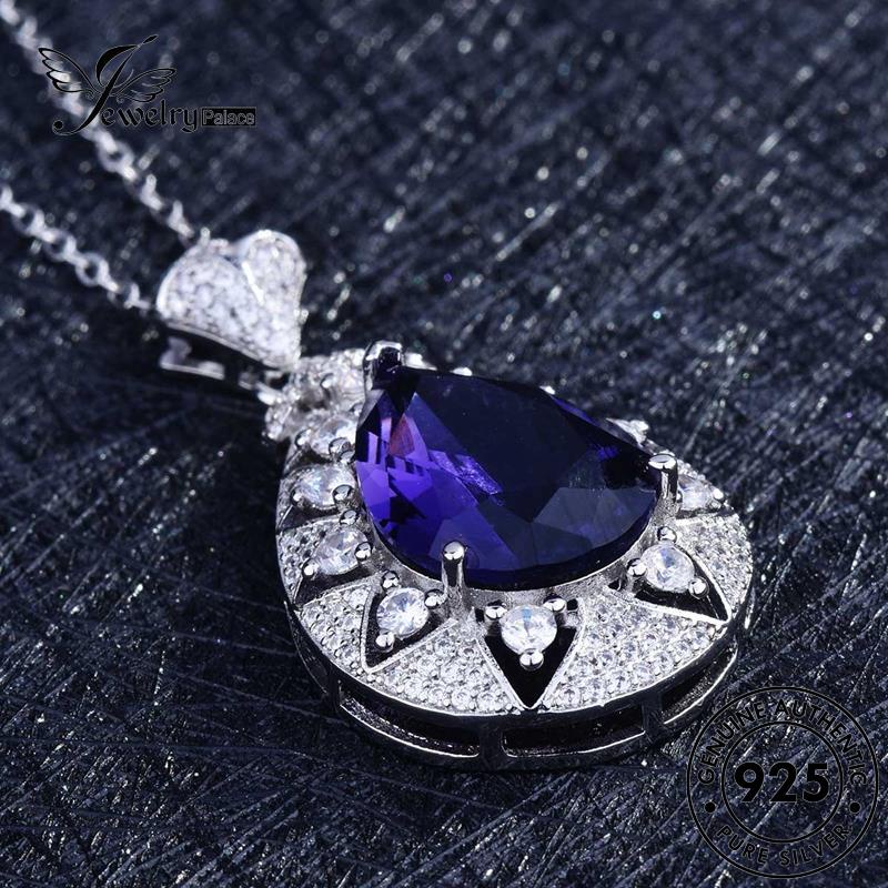 Jewelrypalace Wanita Drop Original Kalung Mewah925 Perak Amethyst N1216