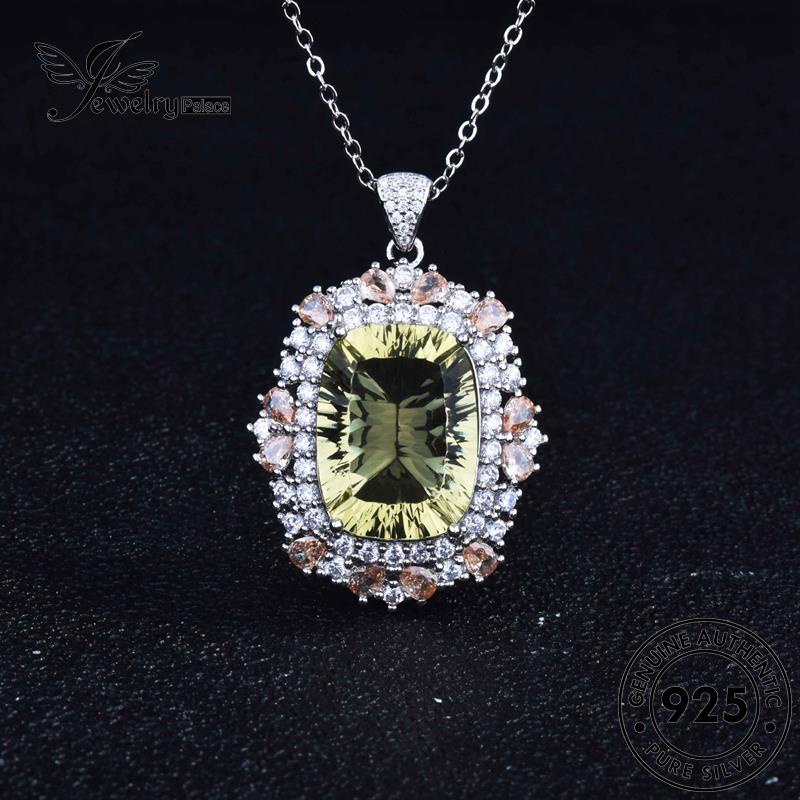 Jewelrypalace Safir925 Kalung Fashion Wanita Asli Silver Square Diamond N1274