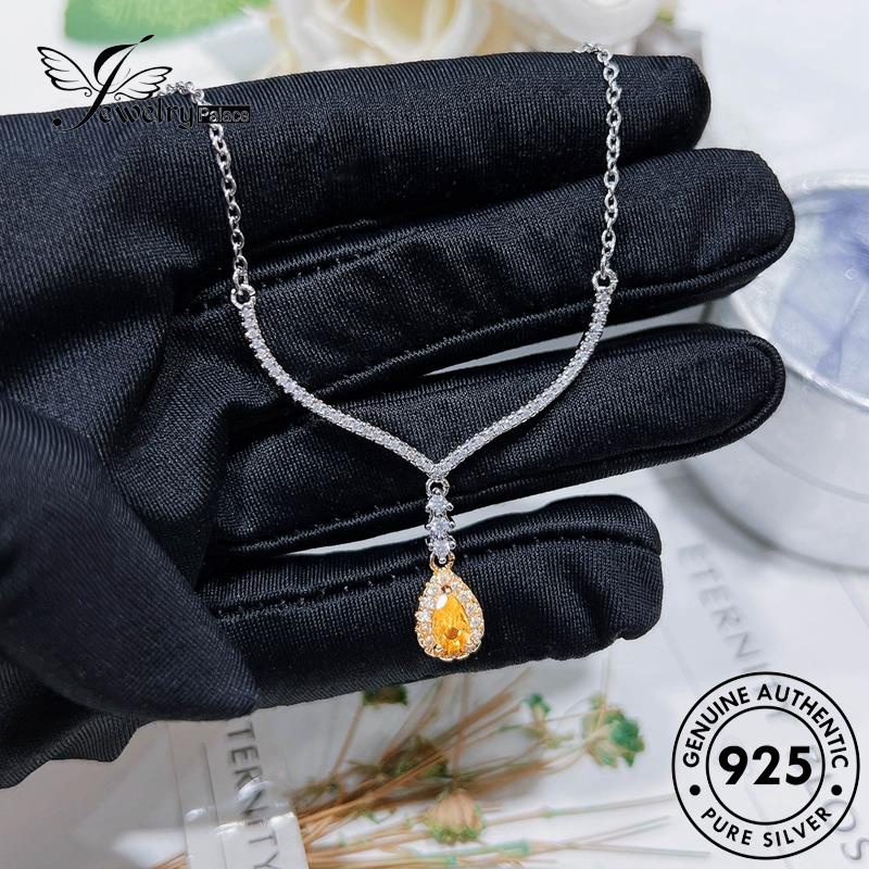 Jewelrypalace Drop Fashion Kalung Perak Asli Wanita Citrine925 N1328