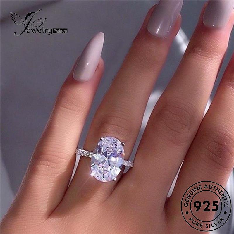 JEWELRYPALACE Perhiasan Wanita korea Kawin Perak Original Silver Aksesori Nikah Diamond Moissanite Fashion Asli Murni Square Sterling Cincin 925 Silver R23