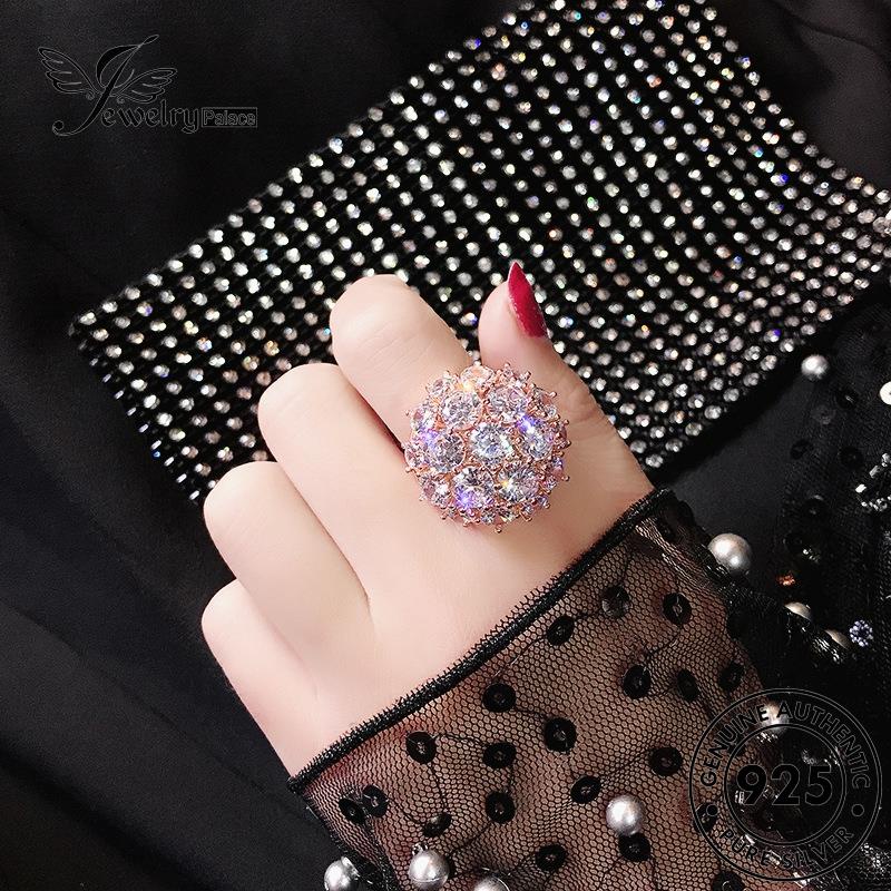 JEWELRYPALACE Moissanite Flowers korea Asli Fashion 925 Original Nikah Wanita Murni Sterling Aksesori Silver Silver Gold Perhiasan Kawin Cincin Perak Diamond R104