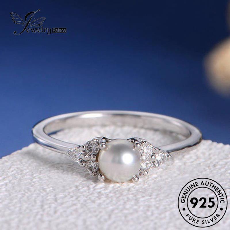 JEWELRYPALACE Sterling Nikah Asli Wanita korea Murni 925 Cincin Silver Perak Pearl Gold Original Silver Kawin Fashion Perhiasan Aksesori R106