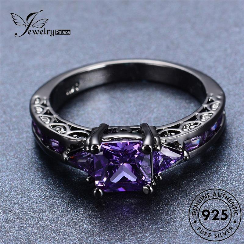 JEWELRYPALACE Sterling Murni Wanita Perak Cincin Aksesori Silver Silver 925 Nikah Asli korea Kawin Perhiasan Personality Original Sapphire R303