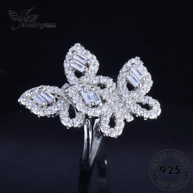 JEWELRYPALACE Original Perhiasan Nikah Perak Aksesori Sterling Butterfly Silver korea Diamond Silver Creative Moissanite 925 Asli Murni Gold Cincin Wanita Kawin R377
