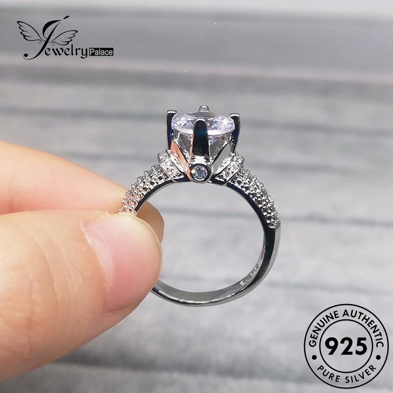 JEWELRYPALACE korea Perhiasan Original 925 Cincin Moissanite Silver Diamond Perak Wanita Nikah Murni Kawin Fashion Sterling Asli Petals Silver Aksesori R763