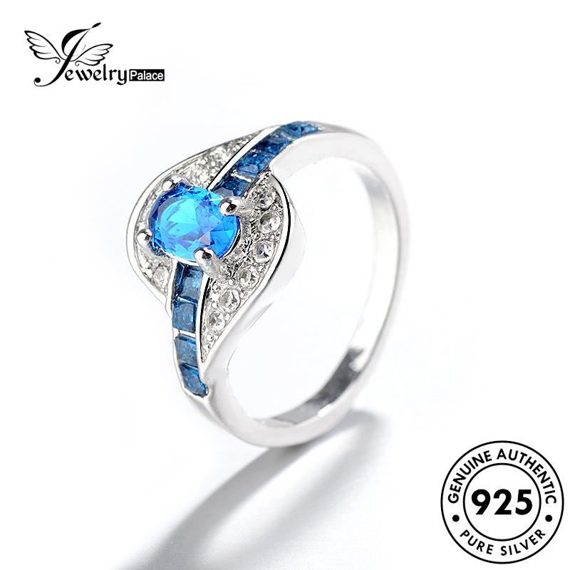 JEWELRYPALACE Perhiasan Aksesori Nikah Sapphire Sterling korea Original Gold Murni Cincin Asli Wanita Silver 925 Perak Creativity Silver Kawin R1113