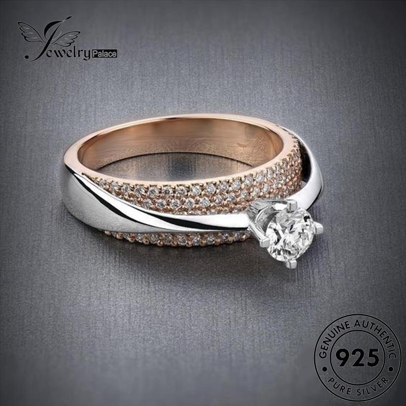 JEWELRYPALACE Nikah Moissanite Diamond Kawin Perak korea Wanita Silver Murni Original Perhiasan Aksesori 925 Simple Sterling Silver Cincin Square Asli R1470