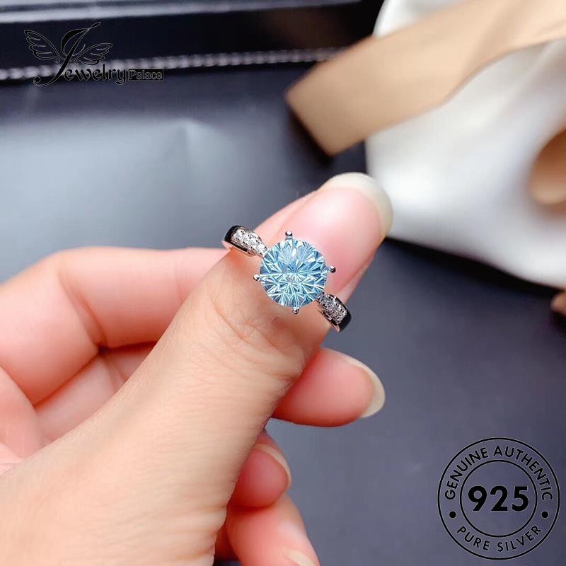 JEWELRYPALACE korea Perak Aquamarine Wanita Asli Aksesori Perhiasan Claws Cincin Murni Silver Four Nikah Kawin Silver 925 Original Sterling Simple R1865