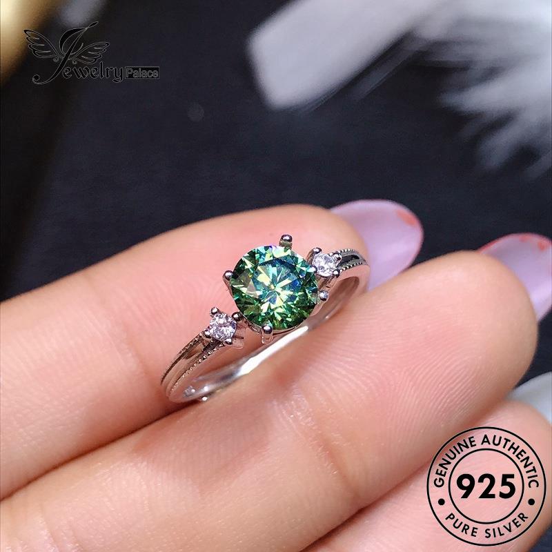 JEWELRYPALACE Hearts Sterling And Murni Asli Original Classic Arrows Silver Perhiasan Wanita Perak Silver Nikah Kawin Emerald Aksesori 925 korea Cincin R1896
