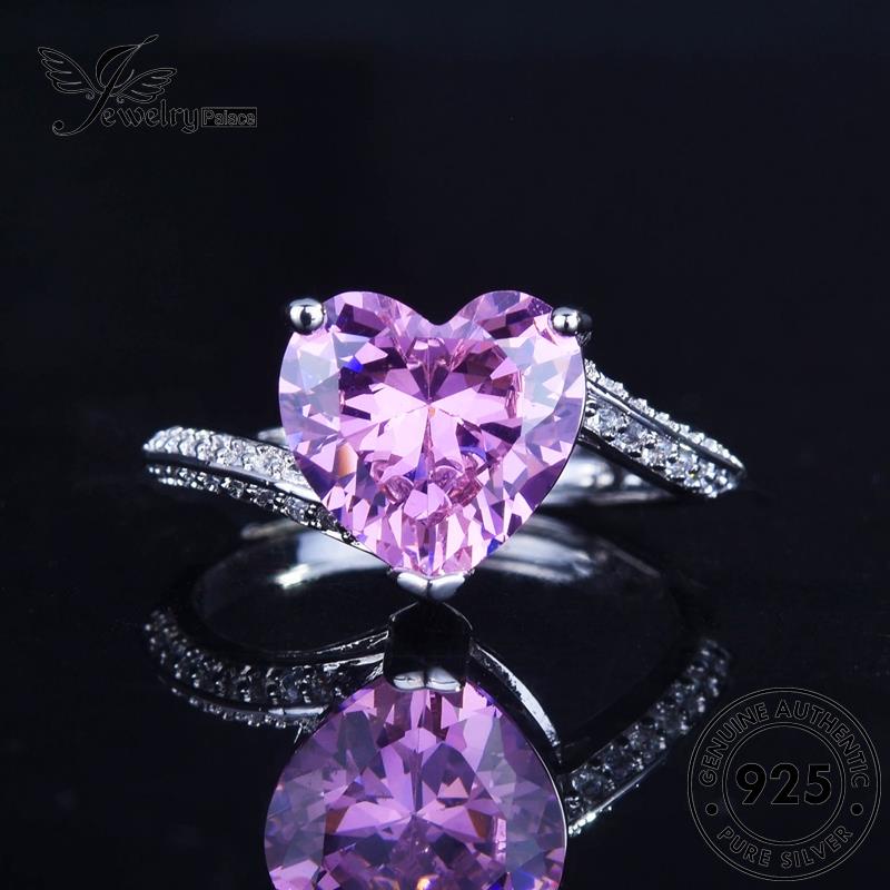 JEWELRYPALACE Sterling Kawin Asli Nikah 925 Wanita Murni Cincin Simple Diamond Love Silver korea Aksesori Perhiasan Perak Moissanite Silver Original R1944