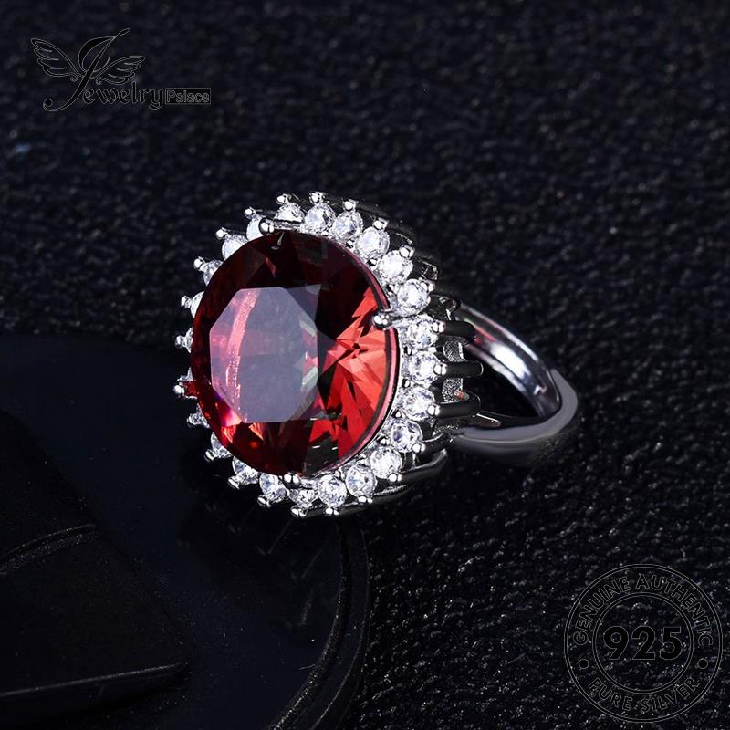 JEWELRYPALACE Ruby Silver 925 Sterling Original Murni Perak Perhiasan Cincin Fashion Wanita Round Silver Nikah korea Kawin Asli Aksesori R1981