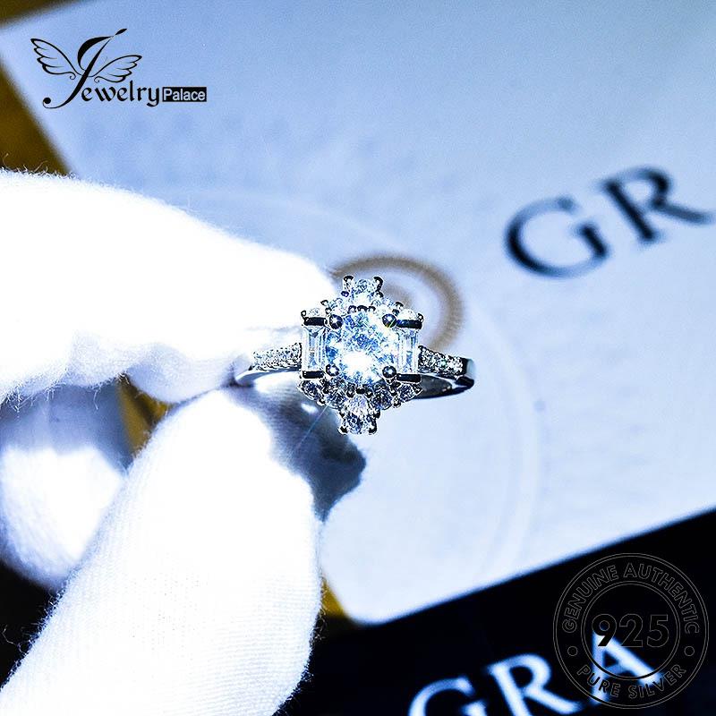 JEWELRYPALACE Cincin Diamond Aksesori Moissanite Silver Original Murni Nikah Perak Wanita Sterling Silver Kawin Classic 925 Asli Perhiasan korea R2013