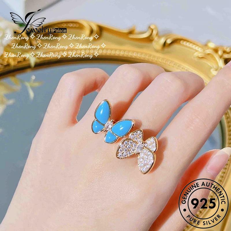 JEWELRYPALACE Nikah Sterling Butterfly Asli Silver Perhiasan Aksesori korea Diamond Murni Kawin Original Silver Perak Creative Cincin 925 Wanita Moissanite R2102