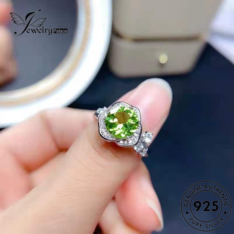 JEWELRYPALACE Asli Rose 925 korea Silver Perak Wanita Murni Cincin Nikah Temperament Kawin Silver Aksesori Sterling Original Emerald Perhiasan R2306