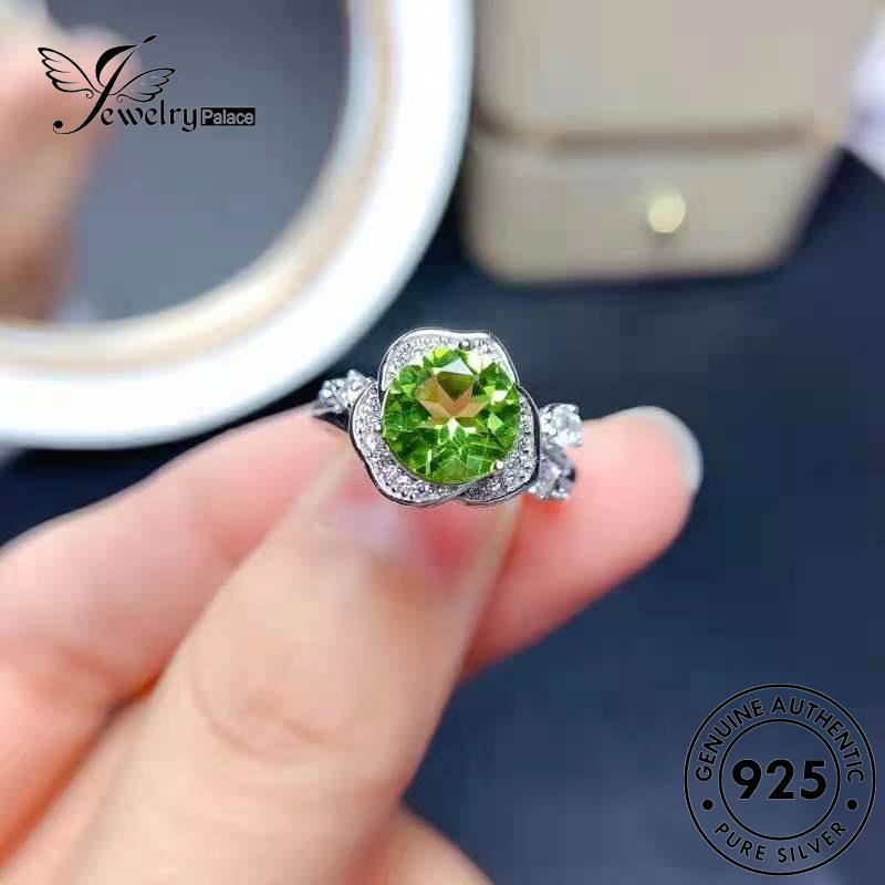 JEWELRYPALACE Asli Rose 925 korea Silver Perak Wanita Murni Cincin Nikah Temperament Kawin Silver Aksesori Sterling Original Emerald Perhiasan R2306