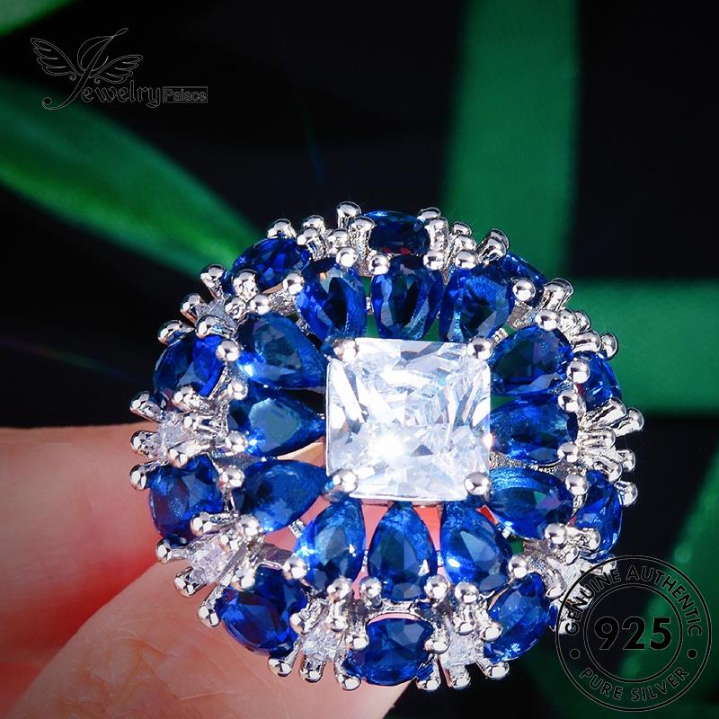 JEWELRYPALACE Original Silver Wanita Silver Sapphire Kawin Murni Sterling Nikah Aksesori Perak Individual Asli korea Perhiasan Cincin Cornflowers 925 R2364