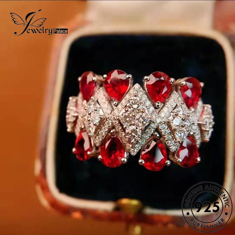 JEWELRYPALACE Silver Sterling Aksesori Murni Wanita Original Silver Asli Kawin 925 Cincin Ruby Nikah Luxurious Perak korea Perhiasan R2415