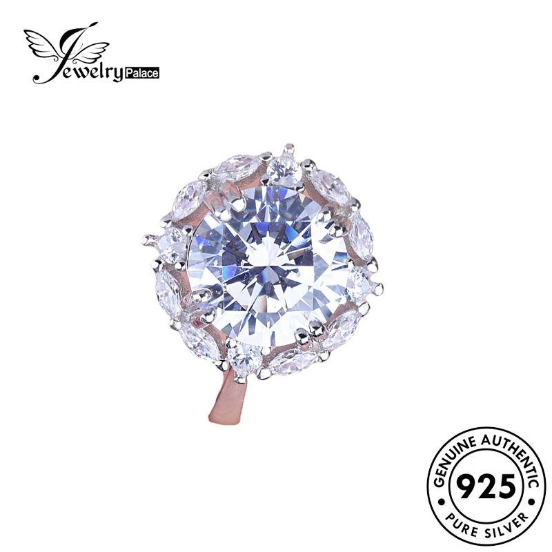 JEWELRYPALACE korea Murni Sterling Silver Original Asli Moissanite Silver Diamond Perhiasan Aksesori Wanita Kawin Cincin Nikah 925 Simple Shiny Perak And R2493