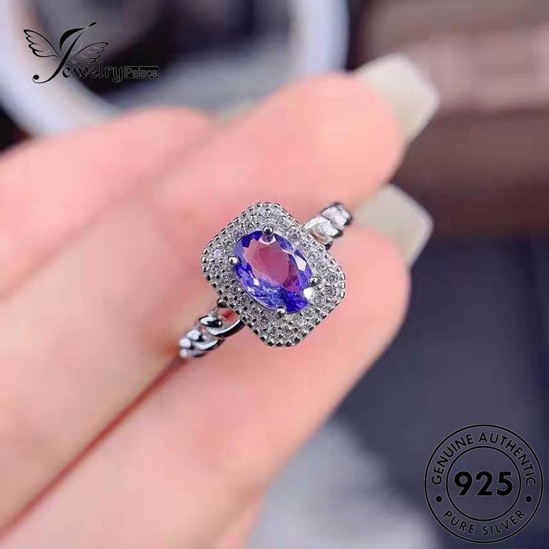 JEWELRYPALACE Silver Kawin Oval Nikah Wanita Aksesori Perak Silver Amethyst korea Perhiasan Asli Original Sterling Murni Cincin Simple 925 R2496