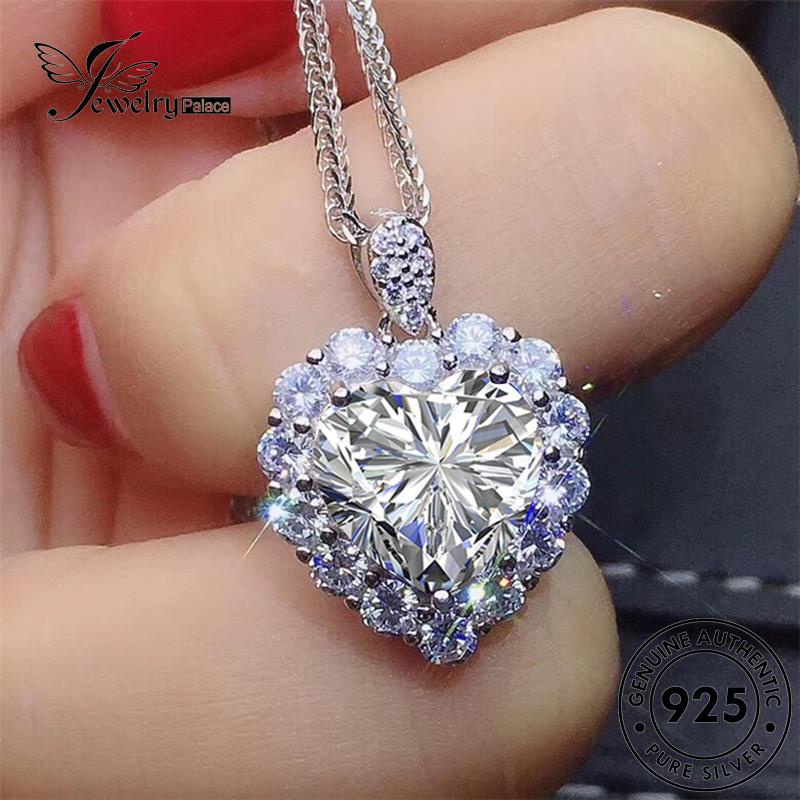 Jewelrypalace Perak Asli Love925 Safir Set Kalung Wanita Kreatif S19