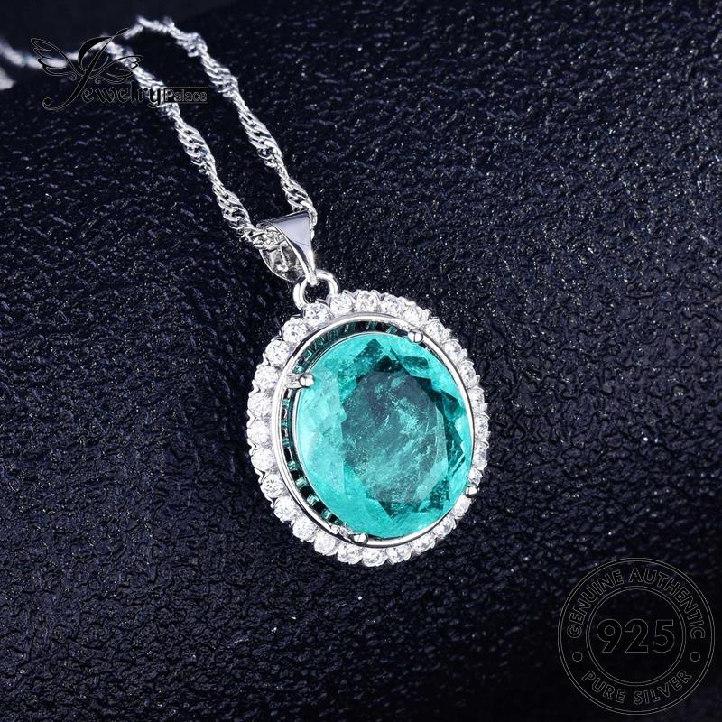 Jewelrypalace Kalung Wanita Asli Mulia925 Aquamarine Set Perak S90