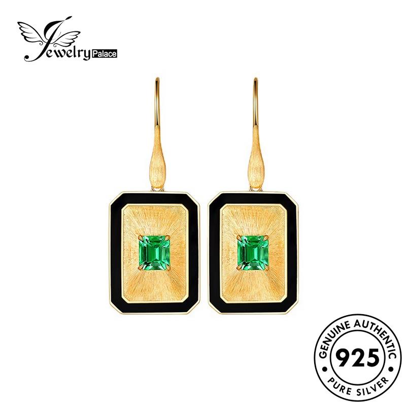 Jewelrypalace Asli Wanita Emerald Set Mewah925 Kalung Perak S192