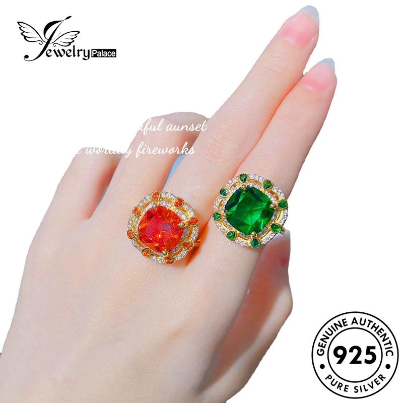 Jewelrypalace Retro Citrine Wanita Asli Kalung Persegi Perak925 Set S249