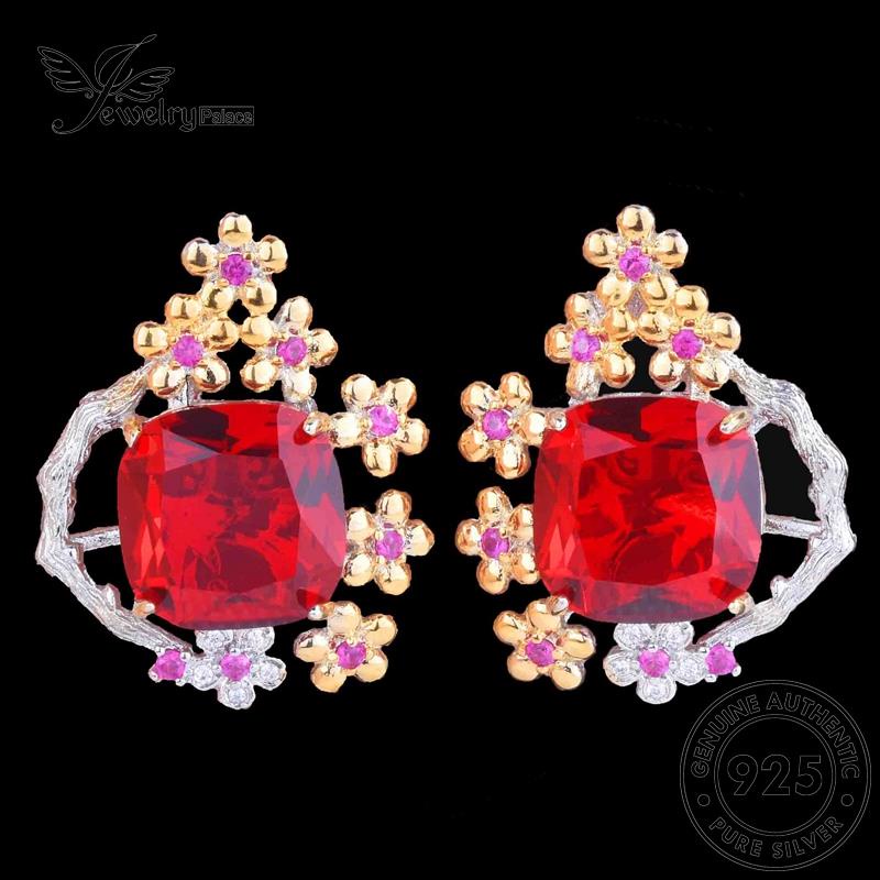 Jewelrypalace Set Bunga Ruby925Asli Fashion Kalung Wanita Perak S261