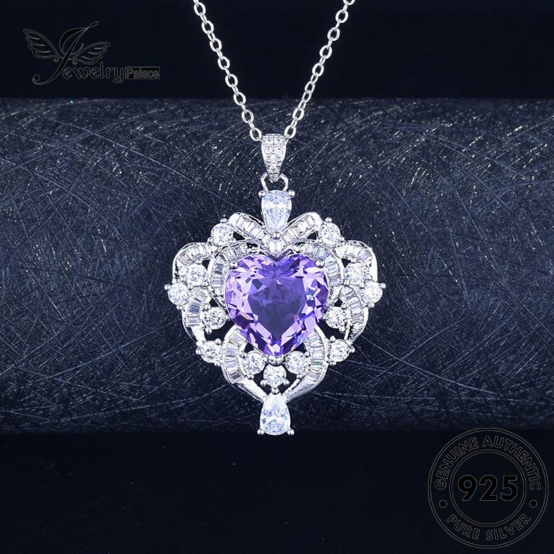 Jewelrypalace Asli Amethyst Wanita Perak Vintage Set925 Kalung S301