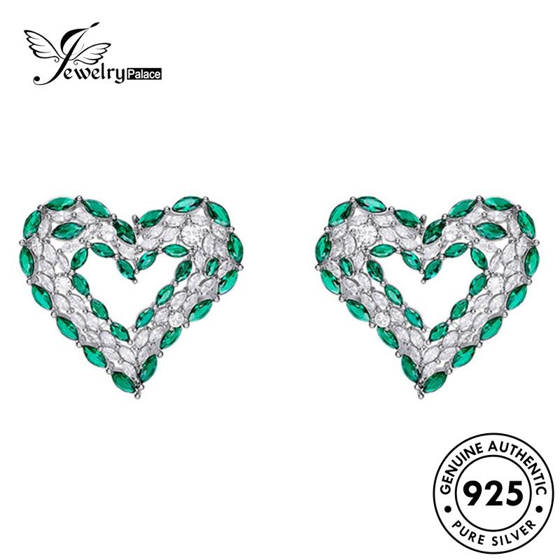 Jewelrypalace Kalung Perak Wanita Asli Emerald Cantik925Set Love S319