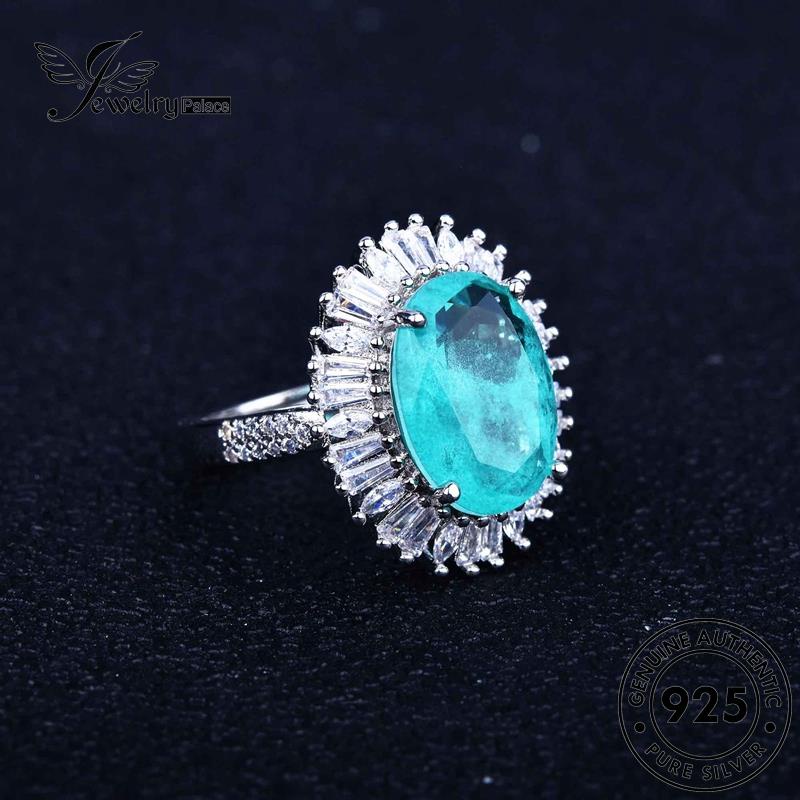 Tempat Perhiasan Wanita Kalung Perak Asli925 Set Fashion Aquamarine S348