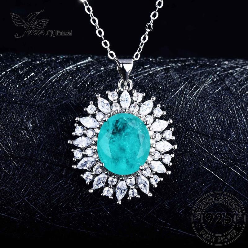 Perhiasanpalace Kalung Perak Mata925 Aquamarine Set Asli Wanita Atlantis Of S364