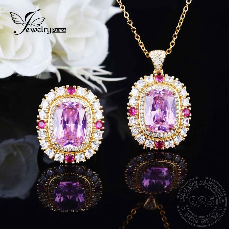 Perhiasantempat Set925 Wanita Kalung Mewah Citrine Perak Rejeki Asli S401