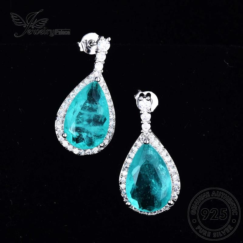 Jewelrypalace Asli Aquamarine Wanita Set 925 Perak Kalung Mewah S440