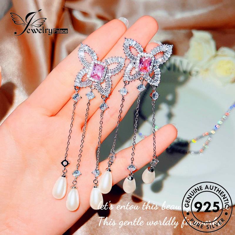 Jewelrypalace Kalung Perak Set Moissanite Kupu Berlian925 Wanita Asli S490