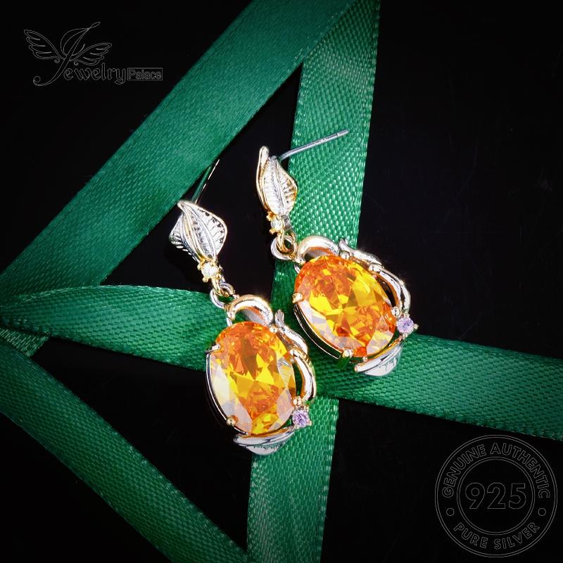 Perhiasanpalace925 Wanita Perak Vintage Kalung Set Asli Citrine S493