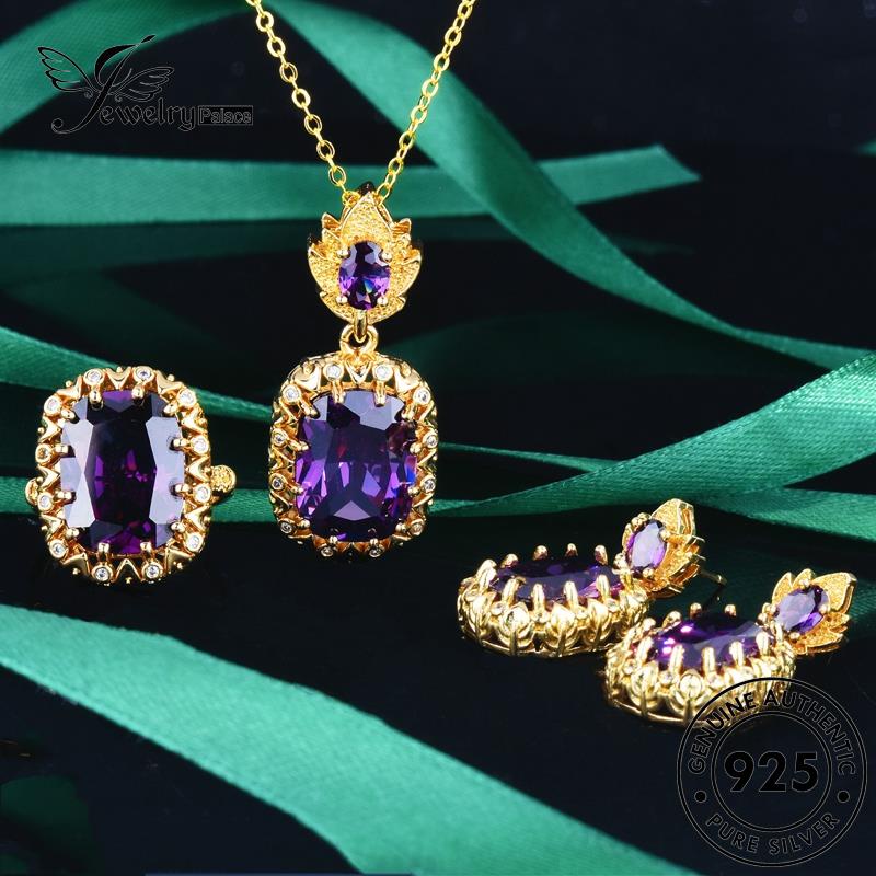 Jewelrypalace Style Kalung Perak Wanita Set Asli Sidang Citrine925 S470