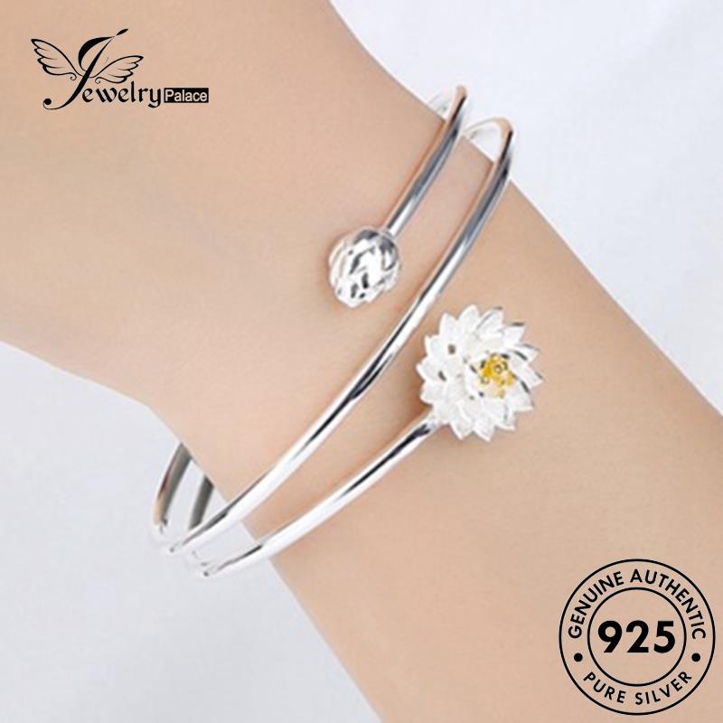 Jewelrypalace 925emas Wanita Asli Gelang Lotus Fashion Perak B137