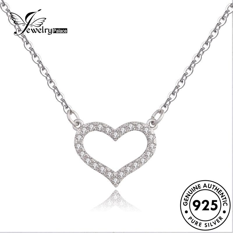 Jewelrypalace Perak Fashion925 Asli Kalung Love Moissanite Berlian Wanita N909