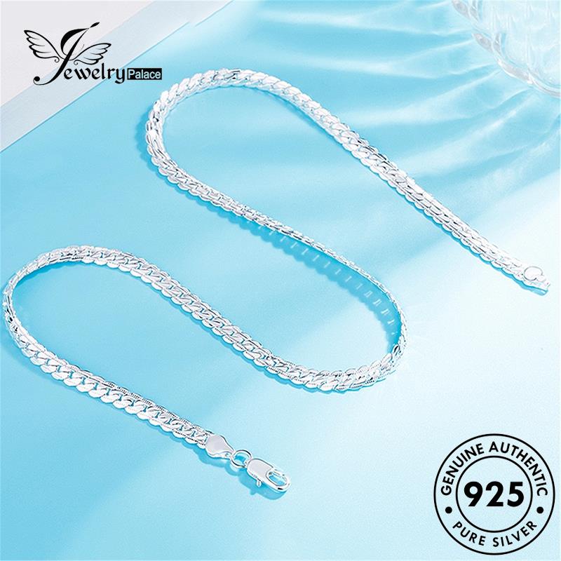 Tempat Perhiasan Wanita925 Perak Simple Sideways Kalung Asli N1077