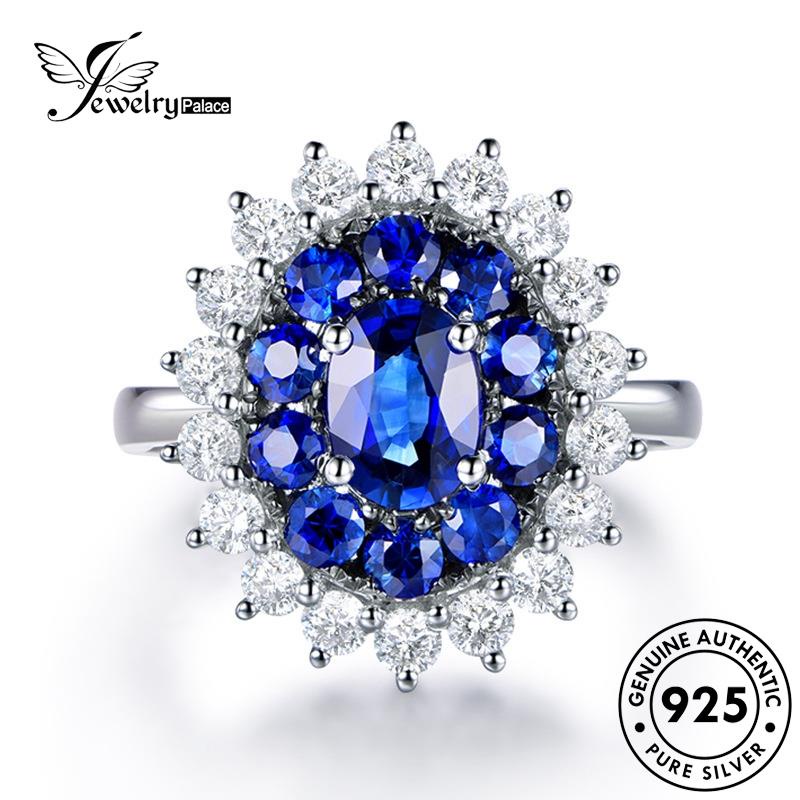 Jewelrypalace Fashion925 Wanita Safir Perak Asli Cincin Snowflake R104