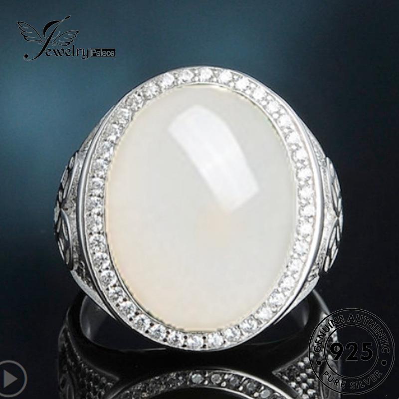 Jewelrypalace Giok Wanita925 Cincin Vintage Oval Perak Asli R105