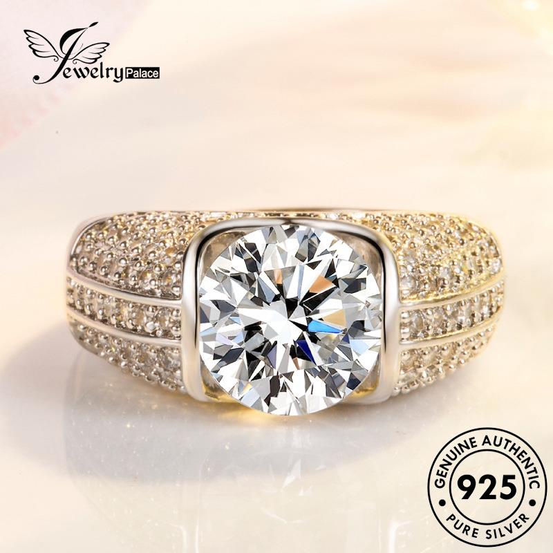 Perhiasantempat Emas Asli Berlian Perak Hati Mendominasi Moissanite Wanita Cincin925 Dan Panah R114